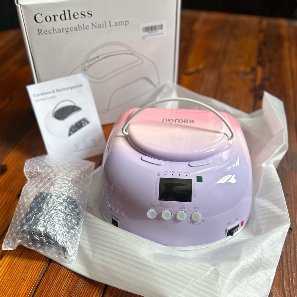 NEW Kikugu Cordless UV LED Nail Lamp P60 in Orange Purple
